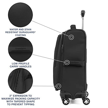 Travelpro Maxlite 5 International Carry-On Luggage Spinner, Black, 19-Inch - color: Black, size: International Carry-on 19-Inch