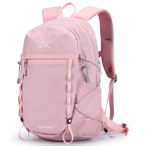 Eslcorri 22L Light Hiking Backpack Daypack with Trekking Pole Holder - Pink - color: 23l-pink