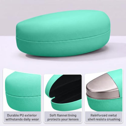SiliFine 8-Pack Extra Large Hard Shell Sunglasses Case for Travel Daily Storage, Protective Eyeglass Case for Women and Men, 8 Colors
