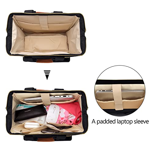 Teamoy Breast Pump Bag Compatible with Spectra S1,S2, Medela and Cooler Bag, Convertible Breast Pump Tote and Backpack with Laptop Sleeve for Working Moms, Black - color: Black