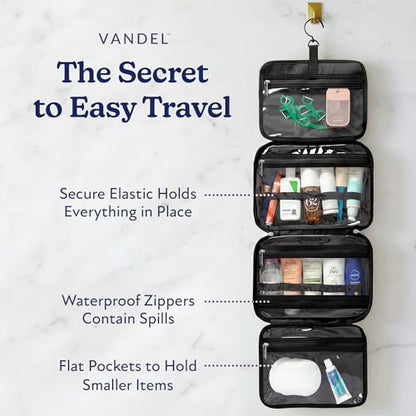 VANDEL Waterproof Hanging Toiletry Bag [TSA-Approved] Cosmet Travel Bag - color: Black