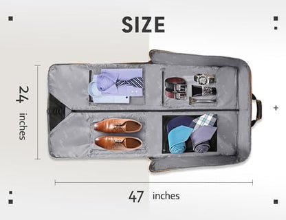 MATEIN Suit Carry On Garment Bag for Travel, Suit Bag with Adjustable Strap - color: Black Stripe