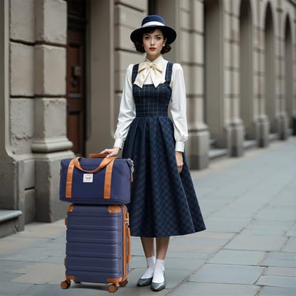 TAKUMI Luggage Sets, Hardside Suitcases with Wheels, Navy, 3 Piece - color: NAVY, size: 3 Piece Set(DB)
