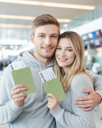 Passport Holder for Travel - RFID Blocking for Women & Men - color: Sage Green