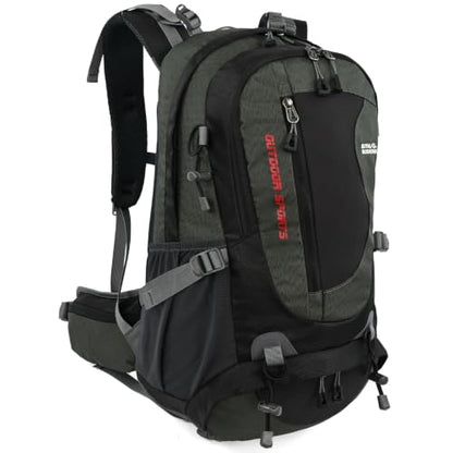 35L Water-resistant Hiking Backpack, Lightweight Backpack For Unisex (Grey) - color: Grey