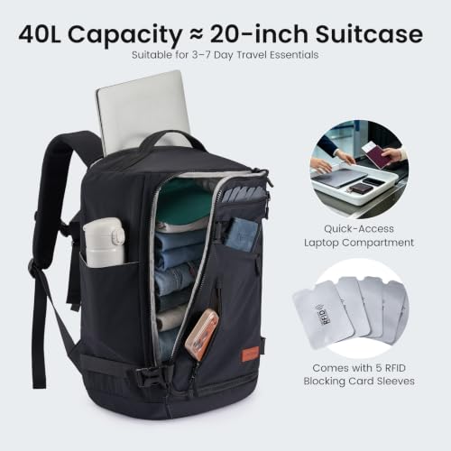 LOVEVOOK Travel Backpack for Women Men, Airline Approved Carry On Luggage - color: Navy