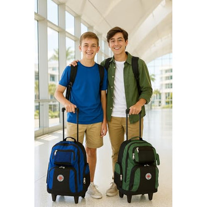 World Traveler Transworld 22-Inch Carry-On Rolling Backpack, Green - color: Green