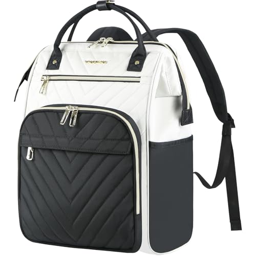 VANKEAN 18 Inch Laptop Backpack for Women Large Capacity - color: Beige/Black, size: 18 Inch