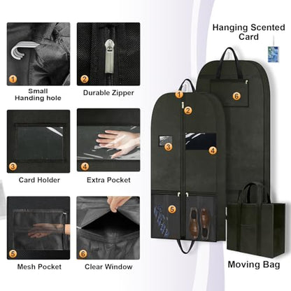 60" Garment Bag for Long Dresses, Gown Cover for Travel and Storage - size: Var-GYD-60-1P