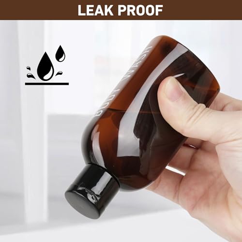 Travel Kit 10 PCS Travel Bottles for Toiletries TSA Approved Bottle - color: A-Brown