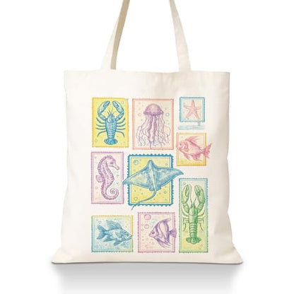 Book Lover Tote Bag with Funny Reading Quote Bag - color: Summer 01
