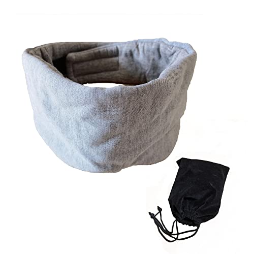 FAN WU Cotton Sleep Mask with Travel Pouch, Zero-Pressure Blackout Mask