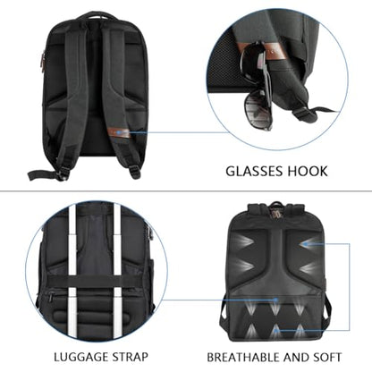 KROSER Laptop Backpack Computer Backpack 17.3 Inch for Men-Charcoal Black - color: Charcoal Black