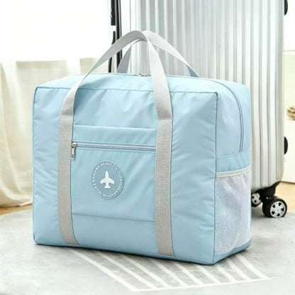 Lightweight Travel Duffel Bag, Foldable Carry on Weekender Overnight - color: Blue