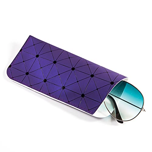 TRIUMPH VISION 3 Pack Reading Glasses Pouch Soft Case Eyeglass Sleeve Slim - color: G(black Purple Pink), size: Large