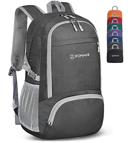 ZOMAKE Lightweight Packable Backpack 30L, Foldable Travel Hiking Daypack - color: Dimgray, size: 30L