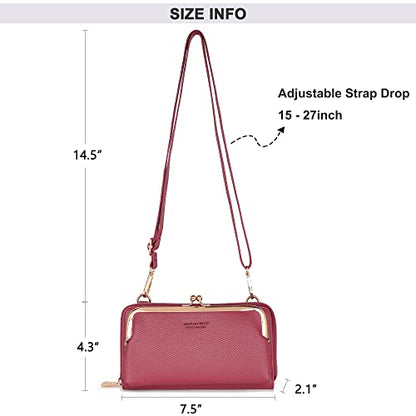 Montana West Crossbody Cell Phone Purse for Women RFID Blocking Cellphone Wallet - color: Wallet Red