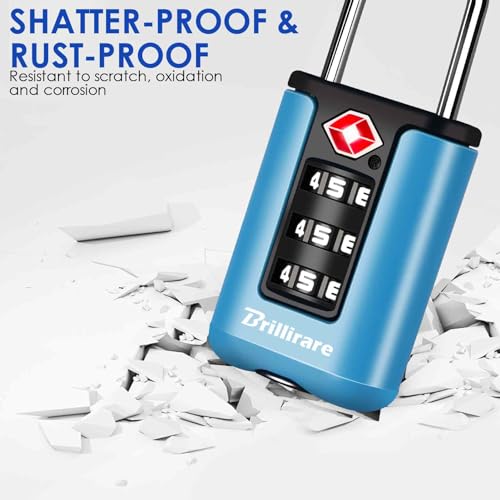 2 Pack TSA Approved Luggage Locks, Combination Travel Padlock, 3-Digit Waterproof Lock, TSA Accepted Outdoor Keyless Resettable Lock for Lockers, Bags, Backpack, Gym, Gate-Blue - color: 2 Pack-Blue