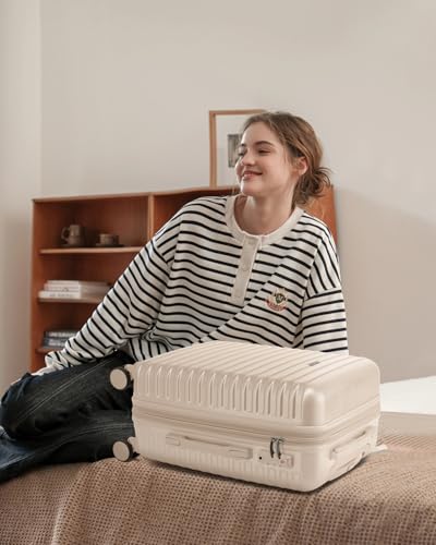 LARVENDER Expandable Carry on Luggage 20in Suitcase with Wheels, Champagne - color: Champagne, size: 3 Piece Set (20/DB/TB)