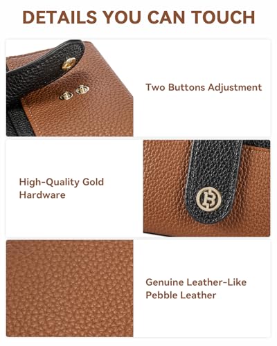 BOSTANTEN Slim Wallet Women Small RFID Blocking Credit Card Holder - color: Black＆Brown