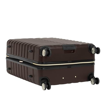 Kenneth Cole REACTION Madison Square Lightweight Hardside Chevron Expandable Spinner Luggage, Chocolate Brown, 24-Inch Checked - color: Chocolate Brown, size: 24-Inch Checked