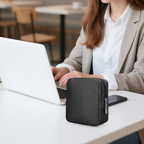 Electronics Travel Organizer, Small Tech Pouch for Cables & Chargers - color: Black