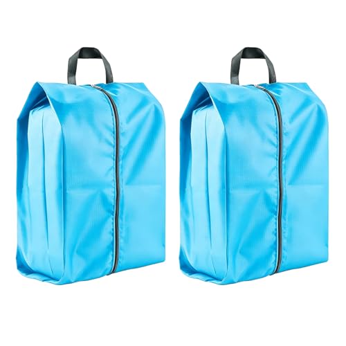 2 Pack Shoe Bags, Reusable Waterproof Shoe Bag for Travel, Gym, Sneaker Storage, Packing in Suitcase (2, Blue) - color: Blue