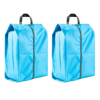 2 Pack Shoe Bags, Reusable Waterproof Shoe Bag for Travel, Gym, Sneaker Storage, Packing in Suitcase (2, Blue) - color: Blue