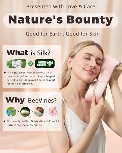 BeeVines Luxury Pure 100% Silk Sleep Mask for Women, 3D Countourd Eye Mask - color: 01 Pink