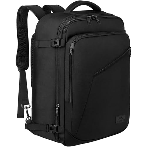 MATEIN Black Mens Travel Backpack, Expandable Carry on Backpack for Women - color: Black, size: Large