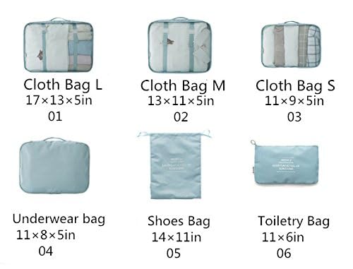 Luggage Packing Organizers Packing Cubes Set for Travel (black) - color: black 8pc