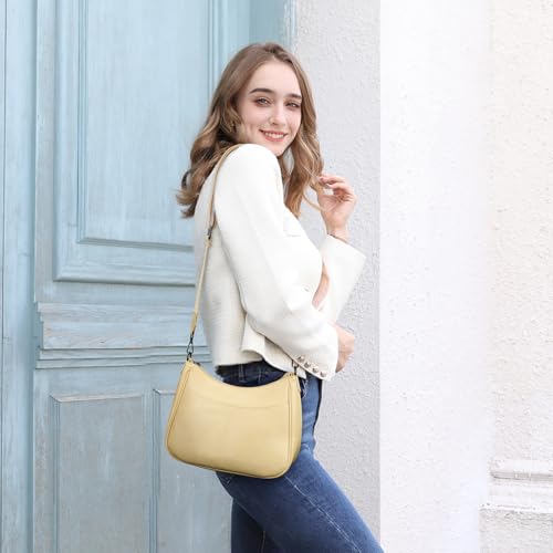 APHISON Trendy Leather Crossbody Purse, Women's Shoulder Handbag - color: 08-light Yellow