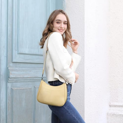 APHISON Trendy Leather Crossbody Purse, Women's Shoulder Handbag - color: 08-light Yellow