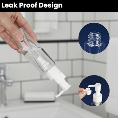 5 Pack 3.4Oz/100ml TSA Approved Travel Pump Bottle - color: A-clear