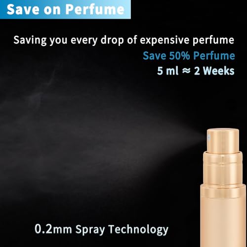 Travel Refillable Perfume Atomizer Bottle 5ml Leakproof Travel Perfume Refillable Bottle, Perfume Atomizer (Gold) - color: Gold