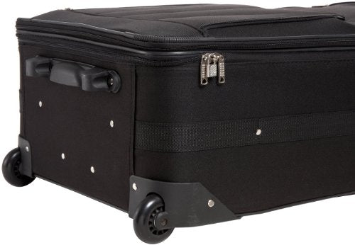 Rockland Fashion Softside 4 Piece Luggage Set, Expandable, (14" Tote/19"/24"/28"), Black - color: Black, size: 4 Piece (28"/24"/19"/14" Tote)