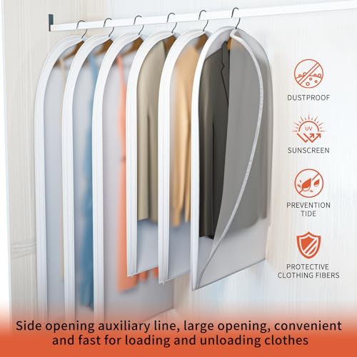 40" Garment Bags for Hanging Clothes, 6 Pack - size: 40inch