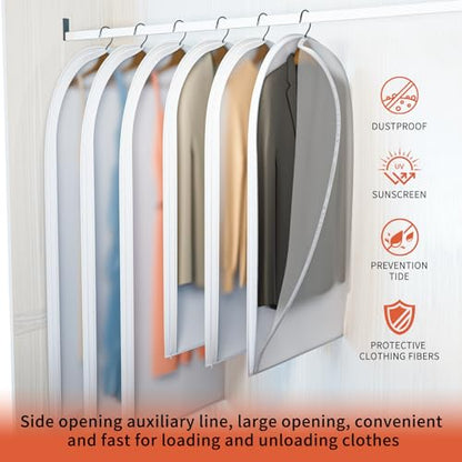 40" Garment Bags for Hanging Clothes, 6 Pack - size: 40inch
