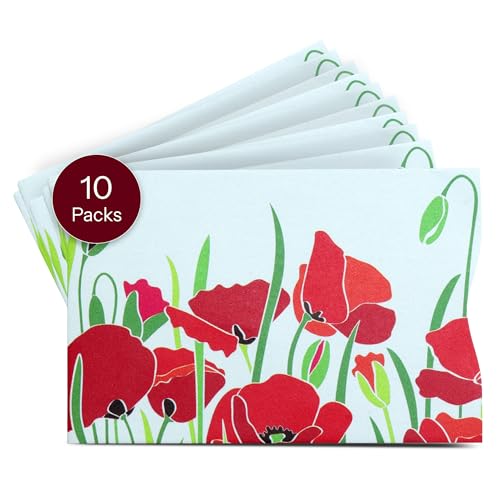ROGUE WALLET RFID Blocking Credit Card Sleeves, Poppy, Durable(10 pack) - color: Poppy