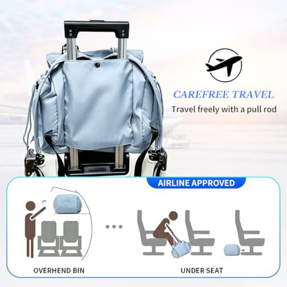 Large Capacity Travel Tote Bag, Convertible Backpack, Shoulder Bag, Crossbody, 15 Compartments - color: Blue-15
