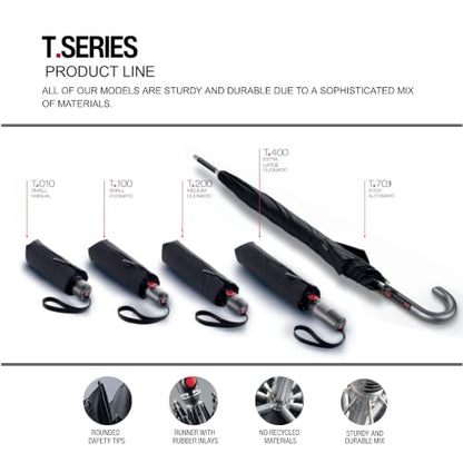 Knirps T.200 Automatic Travel Umbrella for Rain, Chain Black - color: Chain Black