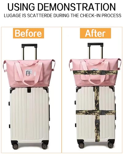 Luggage Straps for Suitcases, Adjustable Travel Belt, Durable Wide Luggage Strap, Cute Suitcase Strap Identifiers with Buckle, Bag Straps for Luggage, Classic Camouflage - color: Classic Camouflage