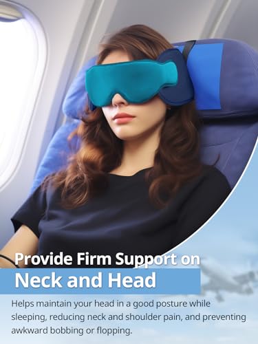 Inspireyes Travel Pillow for Airplane, 360° Head Support for Long Flight - color: Royal Blue