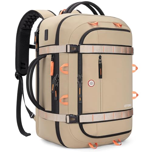 40L Travel Backpack 17.3" Laptop Carry On Duffel Flight Approved - color: Khaki