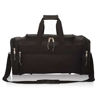 DALIX 21" Blank Sports Duffle Bag Gym Bag Travel Duffel Adjustable Strap in Black - color: Black