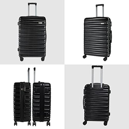 Luggage Sets 3 Piece(20/24/28)-Suitcase Set- Luggage with Wheels-PC + ABS Durable Lightweight Rotating hardshell suitcase 5PCS (Black)… - color: 5pcs Black, size: 20/24/28