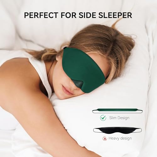 Mavogel Cotton Sleep Eye Mask, Breathable Light Blocking Sleep Mask - color: Green