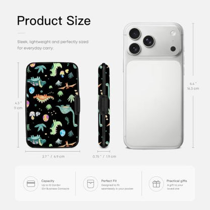 Credit Card Holder RFID Aluminum card case Dinosaurs mini Wallet Women Men