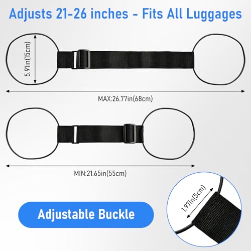 2 Pack Luggage Straps Elastic Strap for Suitcases Adjustable(Black)