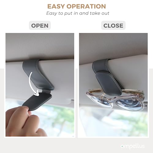 Magnetic Leather Car Sunglass Holder, Visor Sunglasses Holder Clip, 1 Pack - color: White